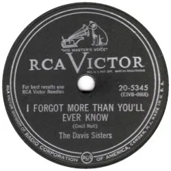 I Forgot More Than You'll Ever Know / Rockabye Boogie album by The Davis Sisters