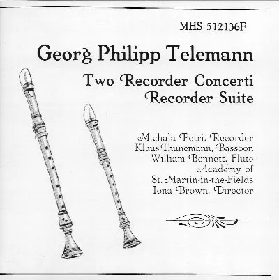 Two Recorder Concerti / Recorder Suite album by Michala Petri
